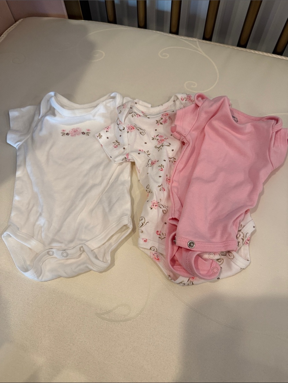 Little Me Baby Onesie Set - White, Pink, Floral
